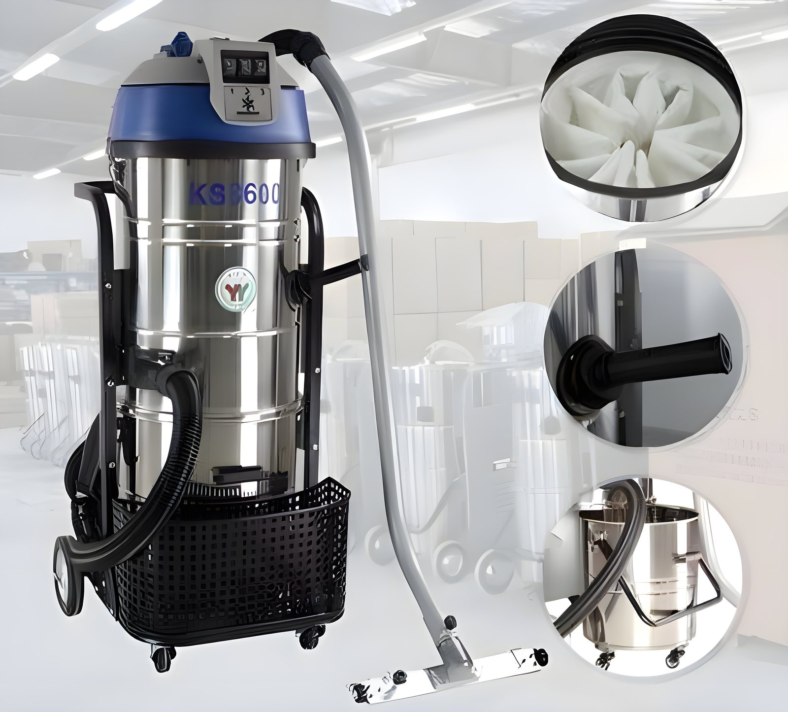Industrial wet and dry vacuum cleaner